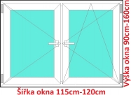 Dvoukřídlá okna O+OS SOFT šířka 115 a 120cm